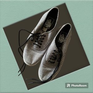 Vans Gray with White Poka Dot Skater Shoes